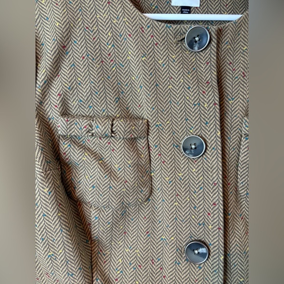 CAbi Penny Tan Herringbone Multi Speckled Button Front Blazer EUC - Picture 3 of 7